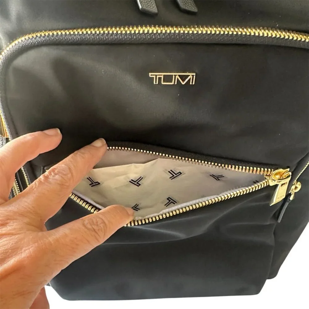 Tumi Halsey Backpack - Black/Gold - NWT - Picture 4 of 10